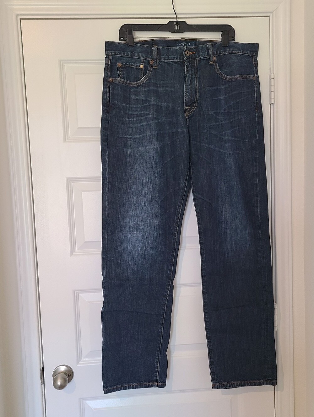 Lucky Brand Jeans Men’s 221 Original Straight 32x31 Dark Blue Zipper Fly